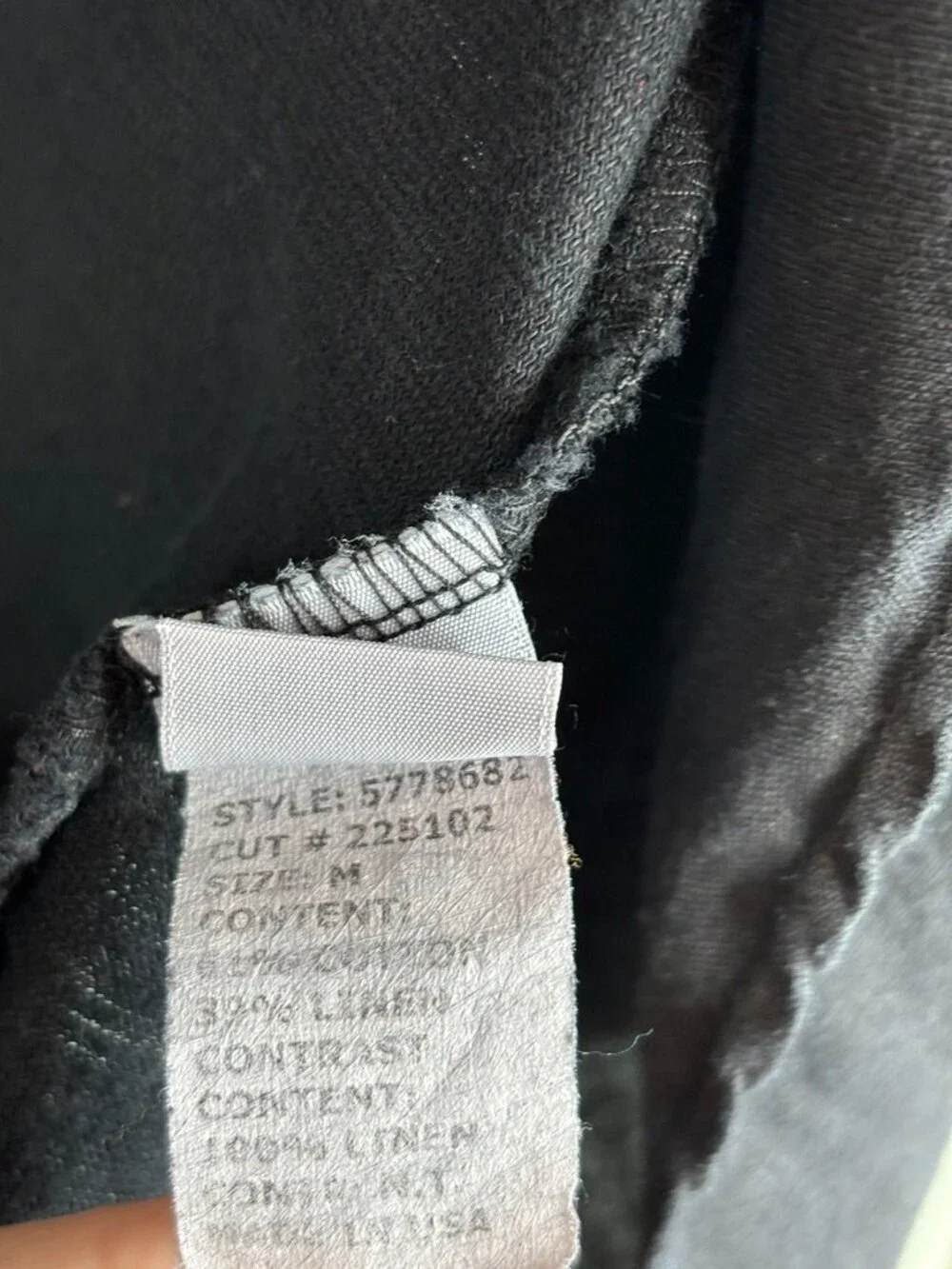 Cut Loose Linen Cardigan Blazer M Black Lagenlook Made in USA Boho Minimalist